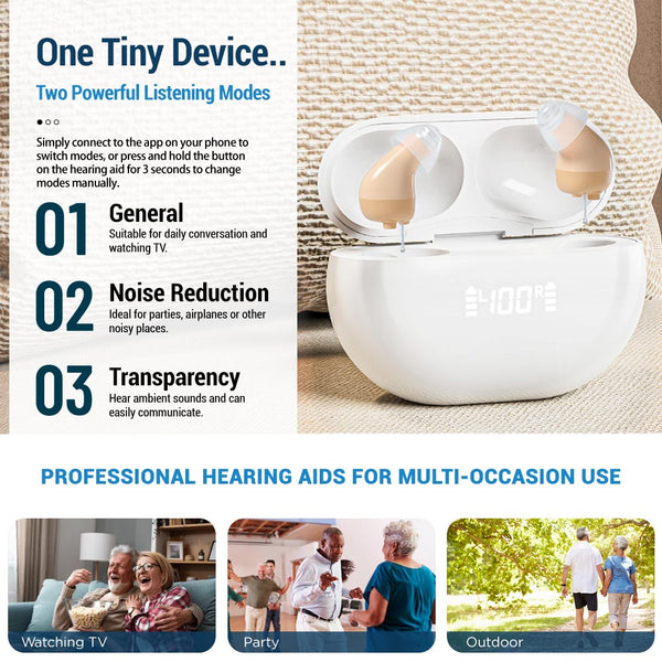 Minura Pro – Discreet Bluetooth Rechargeable Hearing Aids with App Control