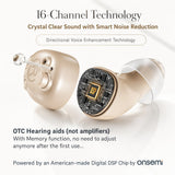 Rechargeable Invisible OTC Hearing Aids: App Control – Discreet In-Ear CIC for Seniors, Digital Noise Reduction & Tinnitus Support, Beige (Pair)