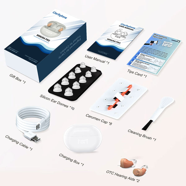 Minura Pro – Discreet Bluetooth Rechargeable Hearing Aids with App Control
